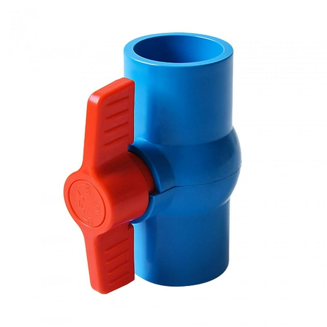 PVC Ball Valve Red T Handle Water Shut Off Valve Pipe Fitting Plumbing Fixtures blue 40mm