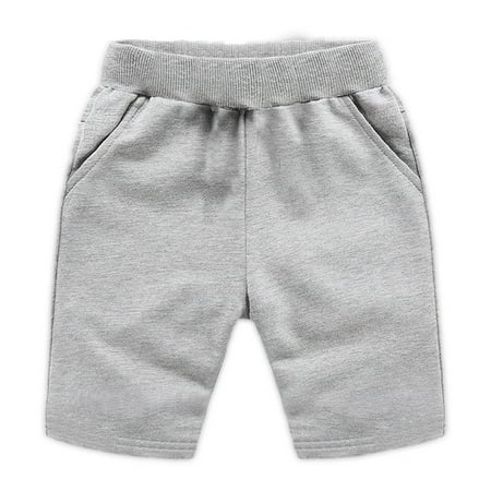 

SILVERCELL 2-10Y Boys Girls Casual Cotton Shorts Toddler Kids Solid Color Half Pants (Without Drawstring)