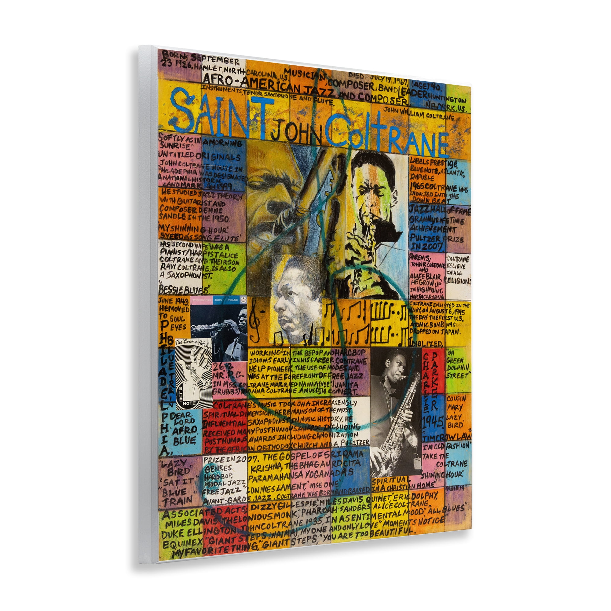 Stupell Industries Saint John Coltrane Collage People Drawing Unframed Art Print Wall Art, 11 x 14