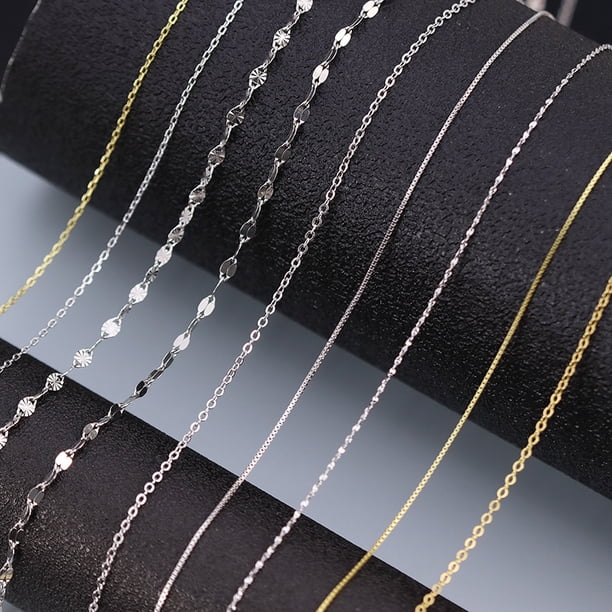 Collar de plata S925, cadena en forma de O, cadena de ondas de agua, aliento de bebé, estrella cruzada, cadena de clavícula para mujer