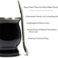 thumbnail image 5 of Cheers US Yerba Mate Natural Gourd/Tea Cup Set Brown (Original Traditional Mate Cup - 8 Ounces)，Includes Yerba Mate Straw & Cleaning Brush，Stainless Steel | Double-Walled | Easy to Clean, 5 of 7