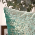 thumbnail image 4 of Phantoscope Bronzing Gold Foil Printed Cut Pile Velvet with Gilding Metallic Shiny Decorative Throw Pillow Covers, 20" x 20", Turquoise, 2 Pack, 4 of 5