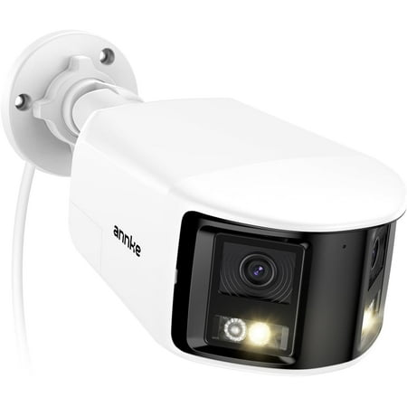 FCD800 4K 8MP Dual Lens PoE Security Camera, 180°Panoramic View, Smart Light Color Night Vision, Two-Way Audio, Light&Sound Alarm, AI Human/Vehicle Motion Detection, IP67 Weatherproof