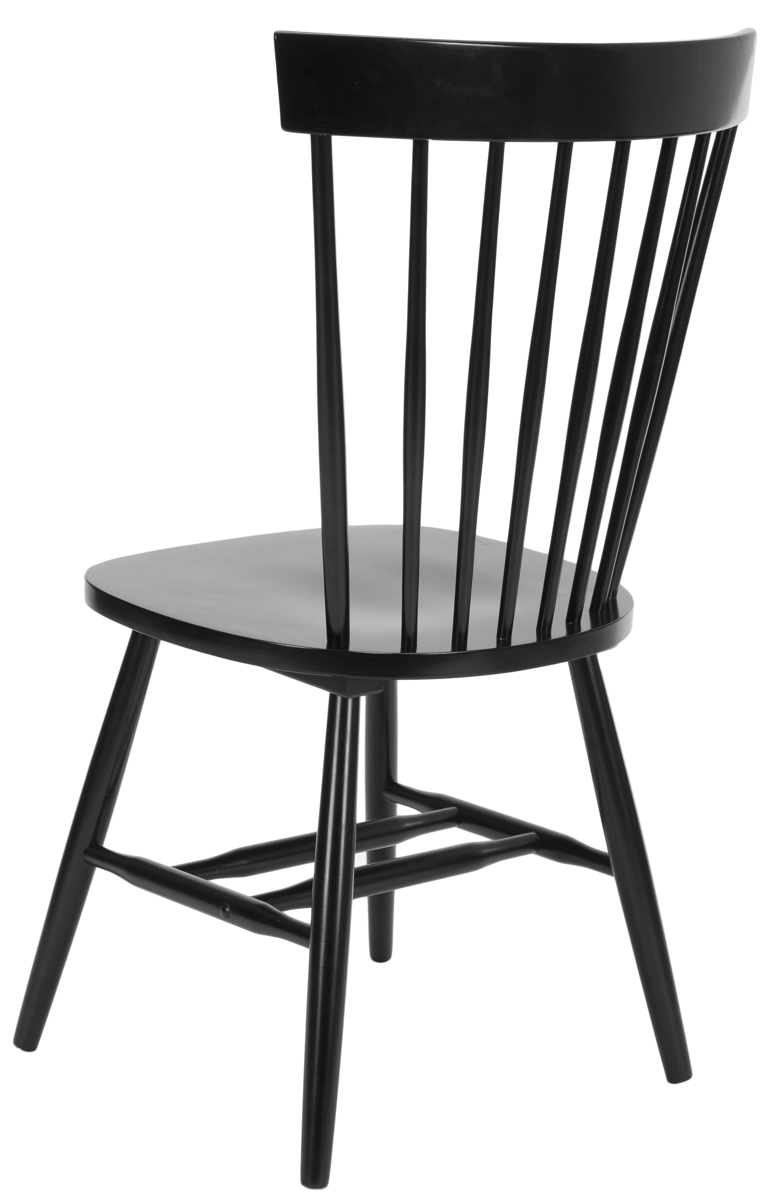 SAFAVIEH Parker Solid 17 in. H Spindle Dining Chair, Black, Set of 2