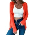 thumbnail image 3 of Fartey Womens Cardigan Sweaters 2025 Fashion Solid Color Button up V Neck Long Sleeve Sweaters Soft Comfy Knit Casual Cardigans Orange S-3XL, 3 of 9