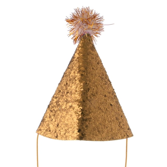 Sombrero de cono de fiesta de cumpleaños perfke para niños oro