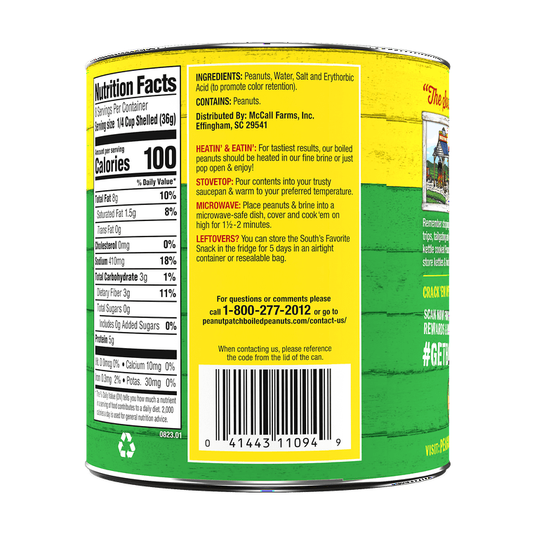 Peanut Patch Original Boiled Peanuts 27oz., Can