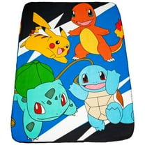 Pokemon 856382 45 x 60 in. Pokemon Kanto Starters Fleece Throw Blanket