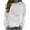 White, variant on Babysbule Womens Hoodless Sweatshirt Fashion Women's Casual Long Sleeve Round Neck Printed Ladies Sweatshirt Tops Blouse