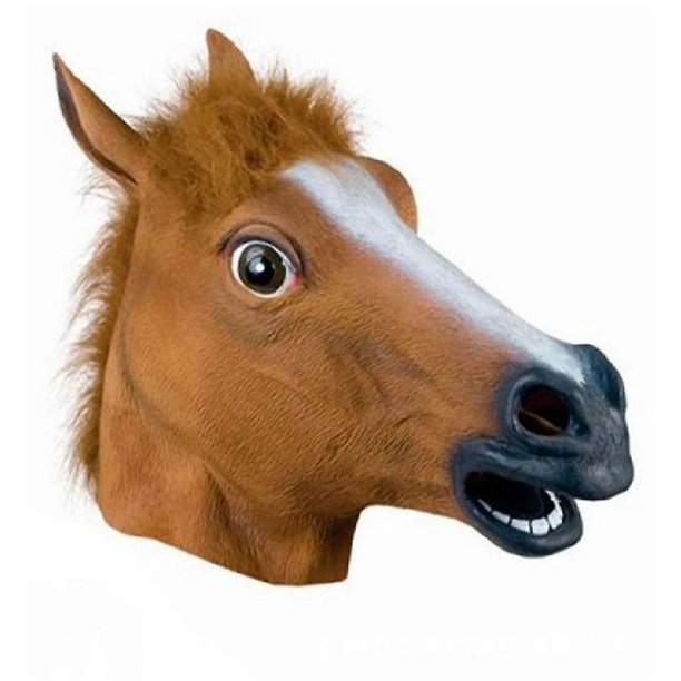 Máscara de cabeza de caballo de Halloween, tocado de animal, cara completa, látex, unicornio, cara de caballo, máscara de caballo, tocado de caballo