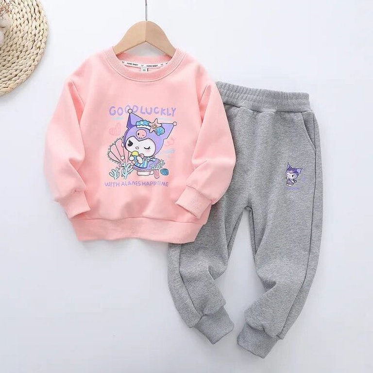 Sanrio Hello Kitty Kuromi Cinnamoroll Children Wear Autumn Korean