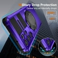 thumbnail image 4 of Phone Case for Samsung S22 Ultra Case with Ring Magnetic Fits Wireless Charger, 2 in 1 Soft TPU and Hard PC Cover Samsung Galaxy S22 Ultra Case Shockproof Rugged Black (Purple), 4 of 16