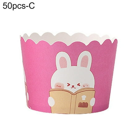 

VEAREAR Cake Cup 50Pcs No Glue Bonding Festive Creative Disposable Vibrant Color Baking Cup