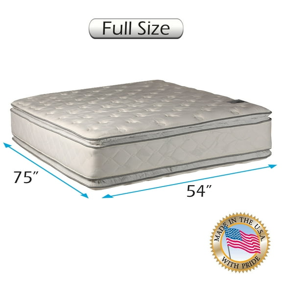 Serenity Full size PillowTop Mattress Only - Medium Soft Two-Sided, Sleep System with Enhanced Cushion Support, Fully Assembled, Orthopedic Type, Longlasting by Dream Solutions USA