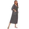 thumbnail image 1 of Langgg Robe de Nuit en Polyester pour Femmes Col Rond Fermeture Éclair Respirante Cardigan Maison Bureau Robe de Nuit Vêtements de Nuit Noir P, 1 of 9
