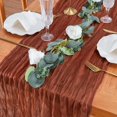 thumbnail image 3 of 4 Packs Terracotta Cheesecloth Table Runner - 36x120 Inches Boho Birthday Table Runners for Autumn Party Thanksgiving Table Decoration, 3 of 14