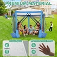 thumbnail image 3 of COBIZI 10x10 Pop up Gazebo Screen Tent Screen House for Camping,5 Sided Pop-up Camping Canopy Shelter Tent with Mesh Windows,Portable Outdoor Quick-set Hub Tent with Carrying Bag&Ground Stakes,Blue, 3 of 12