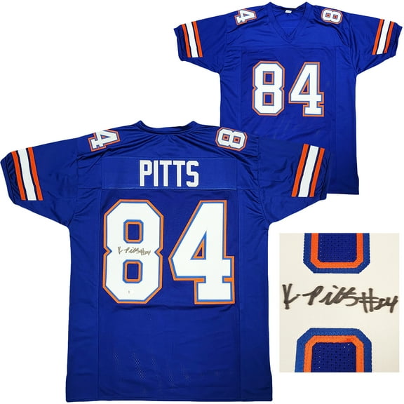 Florida Gators Kyle Pitts Autographed Blue Jersey Beckett BAS Witness 209535