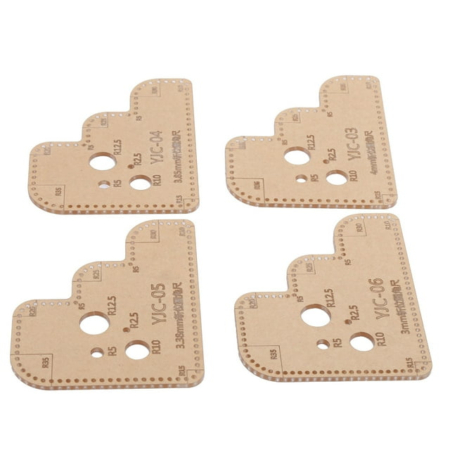 Round Ruler Template, Hand-Made Acrylic Template 0.12in / 0.16in / 0.13in / 0.15in With Protective Layer For Handicraft