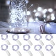 thumbnail image 7 of 10Pcs Mini String Lights 2m Battery Operated 20 Micro LEDs Copper Wire Starry Fairy String Lights for DIY Party Christmas Costume Wedding Table Decorations, Warm White, 7 of 7