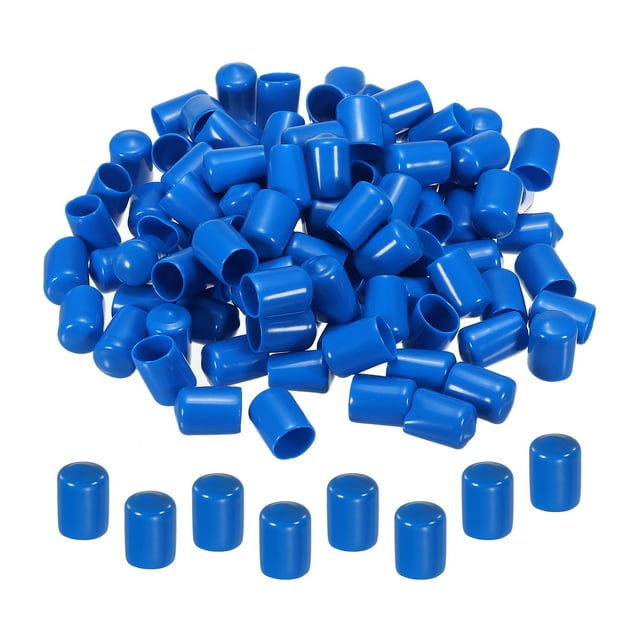 Uxcell Rubber End Caps Cover Vinyl Screw Thread Protector Round Vacuum Caps for Screw Bolt Pipes 5/8 inch 100Pcs