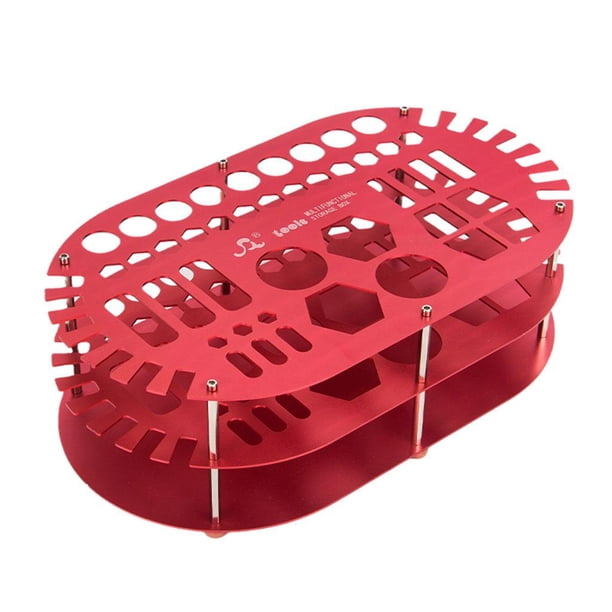 Soporte para almacenamiento de herramientas RC, organizador de destornilladores para dron y camión RC. rojo