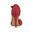 thumbnail image 2 of BLISSFUL STEP Chaussures pour Femmes Bout Rond Talon Aiguille Sandales à Bride en T Rouge 9, 2 of 7