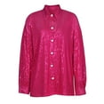 thumbnail image 3 of Lindreshi Pj Sets for Woman Women's Summer Solid Color Nightclub Style Sequined Fashion Casual Shirt, 3 of 4