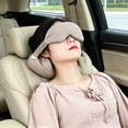 thumbnail image 5 of Leodye 1PCS 2-in-1 Memory Foam U-shaped Neck Pillow with Eye Mask, Travel Nap Support Set for Airplane Car office Home Rest -9.84x5.91x4.72in, 5 of 6