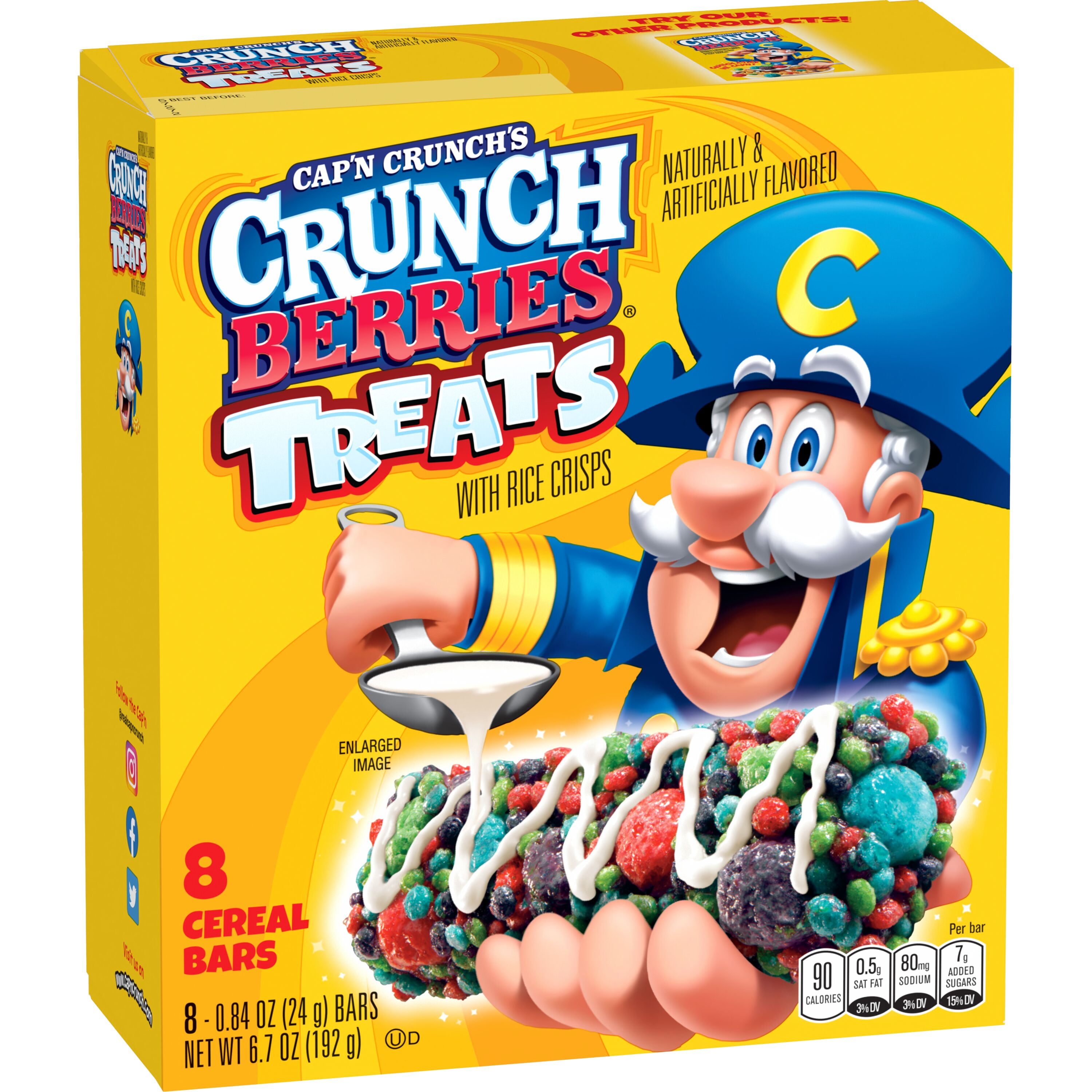 Cap'n Crunch's Treat with Rice Crisps Cereal Bars, 0.8 oz, 8 Count