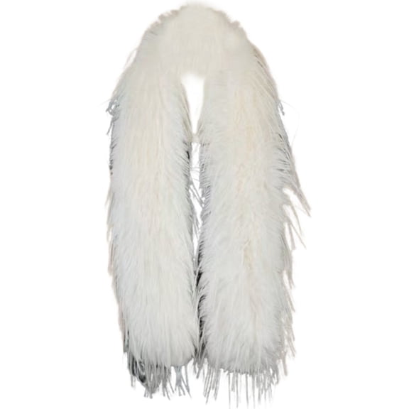 Jiibva Faux Turkey Feather Plush Warm Scarf Solid Color Thickened Scarf Soft Touch Scarves Wraps Long Scarf Accessories for Women