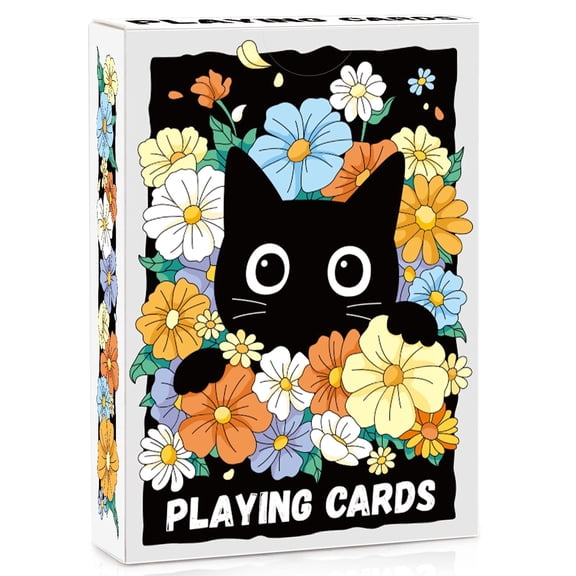 Neasyth Black Cat Playing Cards, Cute Playing Cards for Adults Teens Friends Family Animal Lovers Gifts