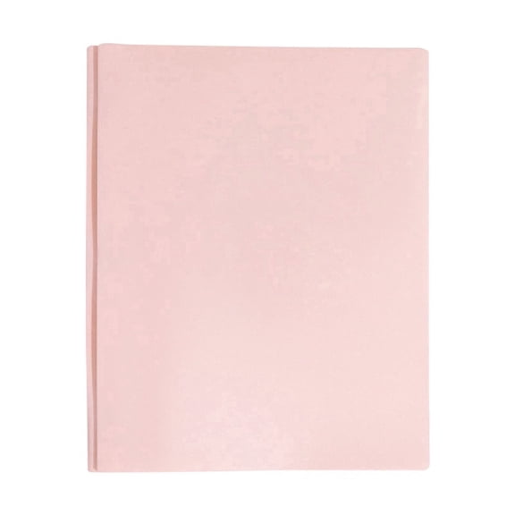 Two Pocket Folders with Prongs Durable Plastic Pocket Folders Letter Size File Folders with Metal Prongs Fastener Clips, Folders with Business Card Colored Folders for Document, Pink