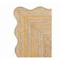thumbnail image 3 of Wave Scalloped Natural Jute Rug, Handmade Boho Farmhouse Braided Eco-Friendly Indoor Carpet for Living Room, Bedroom, Hallway, Yellow, 4 X 6 FT, 3 of 5