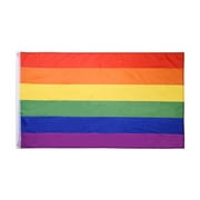 Pudcoco Rainbow Pride Flag 6-Color Stripes Fading Resistant Pride Day Banner