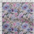 thumbnail image 3 of Soimoi Chinese Floral Printed, Cotton Satin Spandex, Sewing Fabric by The Yard 54 Inch Wide, Decorative Fabric for Dresses and Home Accents, Blue, 3 of 5