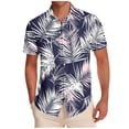 thumbnail image 2 of LODIENY Men's Hawaiian Wrinkle Free Shirts Lightweight Casual Summer Short Sleeve Button Down Tropical Tie Dye Gradient Color Printed Holiday Beach Vacation Tees Shirt Tops Gray M, 2 of 7