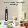 thumbnail image 3 of Black Handheld Milk Frother Wand for Coffee, Rechargeable Electric Whisk with 3 Heads 3 Speeds Drink Mixer Coffee Frother For Latte, Cappuccino, Hot Chocolate, Egg, 3 of 8
