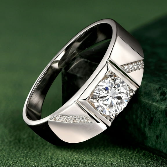 2Ct 14K White Gold Plated Round Cut Lab Created Diamond Men's Wedding Band Ring