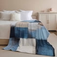 thumbnail image 2 of Throw Blanket for Couch Brown Blue Oil Painting Soft Fleece Flannel Blankets Cozy Lightweight Blanket for Home Sofa Living Room Graffiti Art Painting Bed Throws 30" x 40", 2 of 9