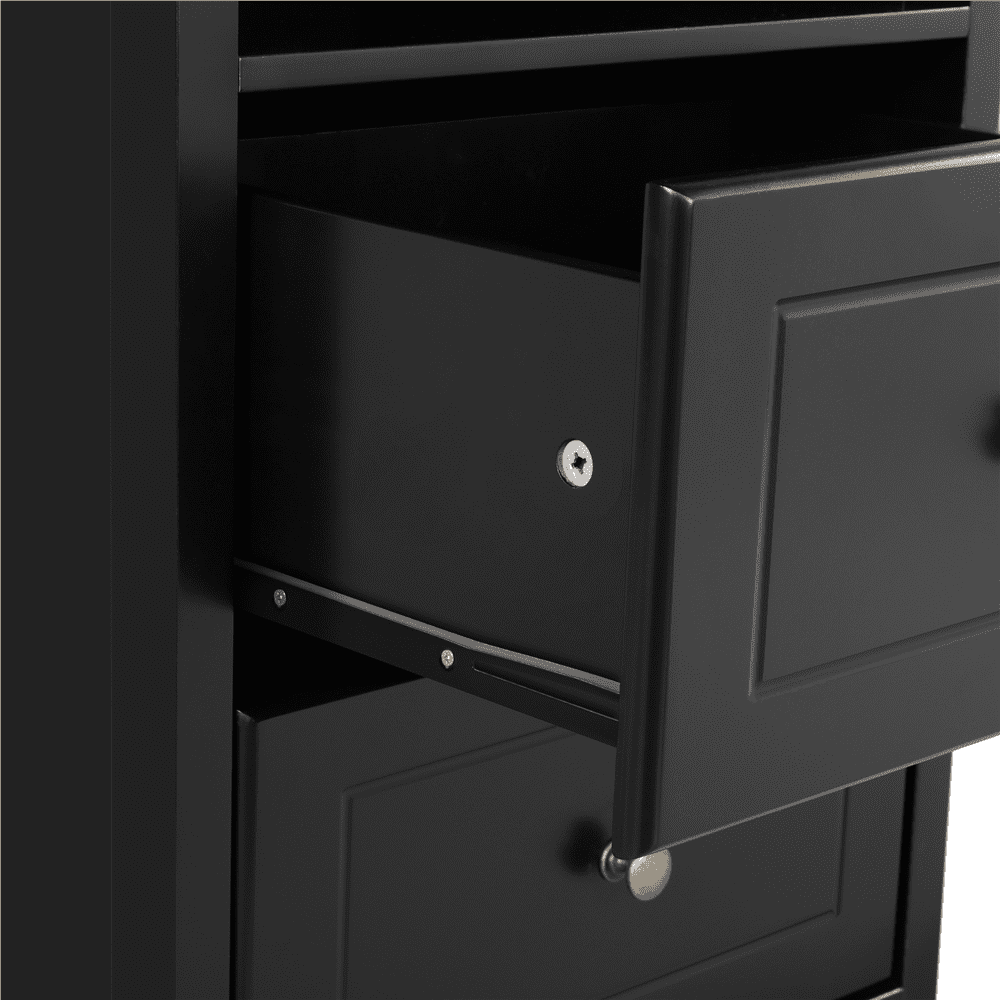 Yaheetech Nightstands with 2 Drawers & Open Shelf, Wooden Bedside Tables for Bedroom, Black