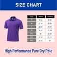 thumbnail image 2 of Zfeel Men’s Dry Fit Poly Polo, Short Sleeve UV Protection Shirt, Purple Color, Size L, 2 Pack, 2 of 6