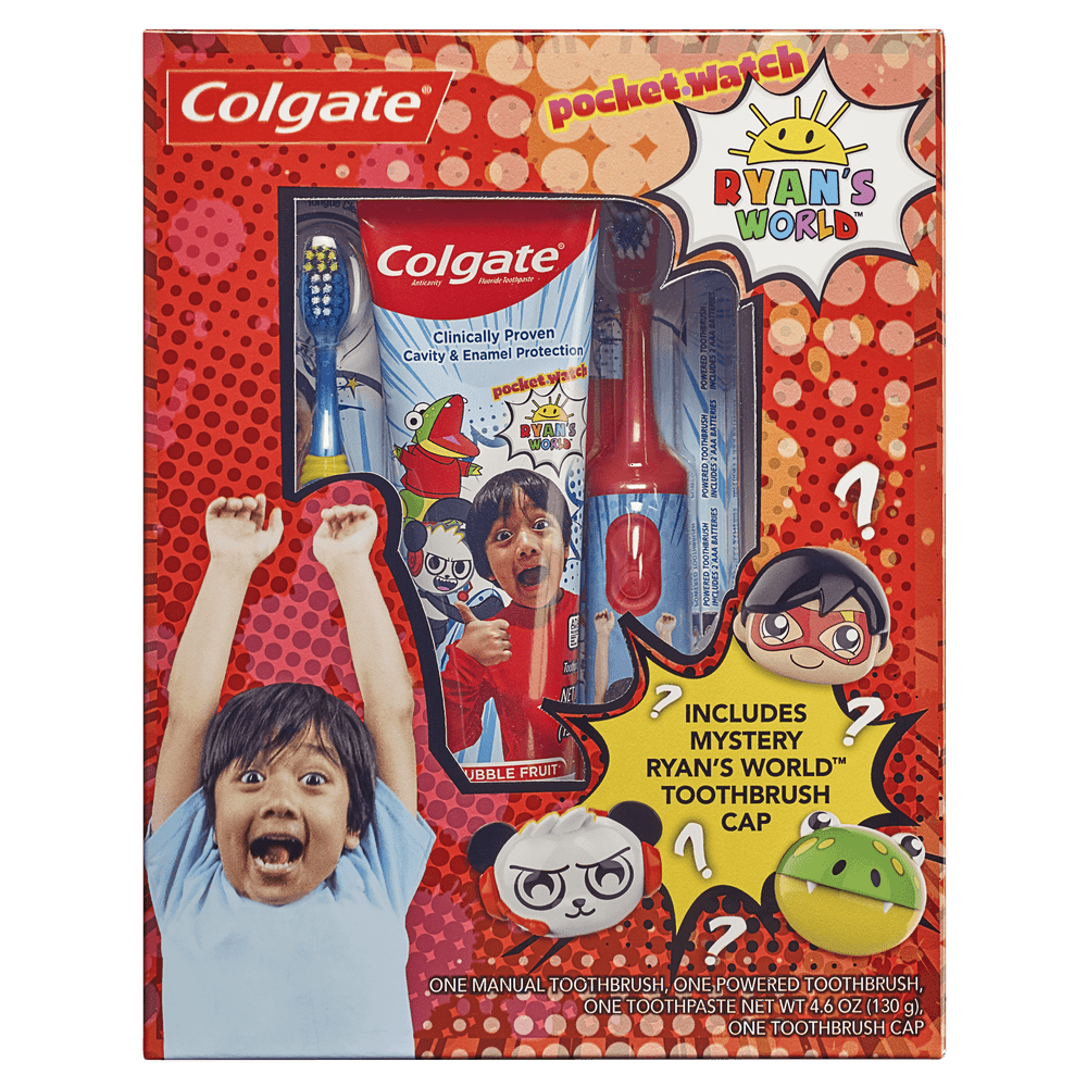 Colgate Kids Toothbrush, Toothpaste, and Toothbrush Cover Set, Ryan's