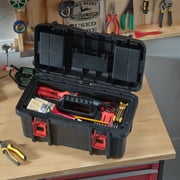 Hyper Tough 19-inch Toolbox, Plastic Tool and Hardware Storage, Black