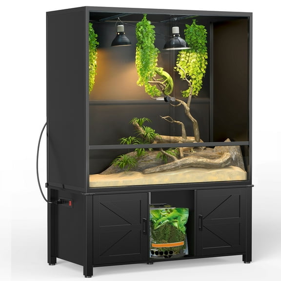 48"x24" Reptile Tank Stand for 120–230 Gallon Terrariums with Storage