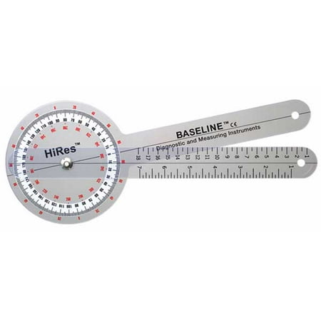 

Baseline 360 degree clear plastic goniometer joint angle and range of motion measurer