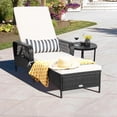 thumbnail image 4 of Patio Chaise Lounge Chair Outdoor Rattan Wicker Recliner with Thick Cushion, Lumbar Pillow, Adjustable Backrest for Garden Porch Lawn Poolside, 4 of 9