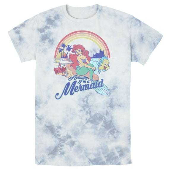 Men's The Little Mermaid Ariel Actually I'm a Mermaid Rainbow Graphic T-Shirt