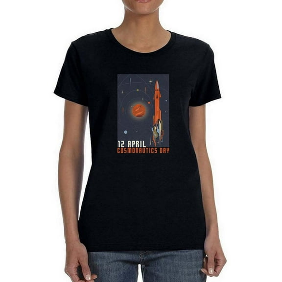 12 April Cosmonautics Day T-Shirt Women -Image by Shutterstock, Female x-Large