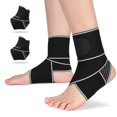 thumbnail image 1 of Tobillera para Esguince Ortopédica 1 par, Deportiva Compresión Ajustable, Soporte Transpirable Antideslizante, Correa Elástica Protectora, para Hombre y Mujer, Fitness, Correr, 1 of 7